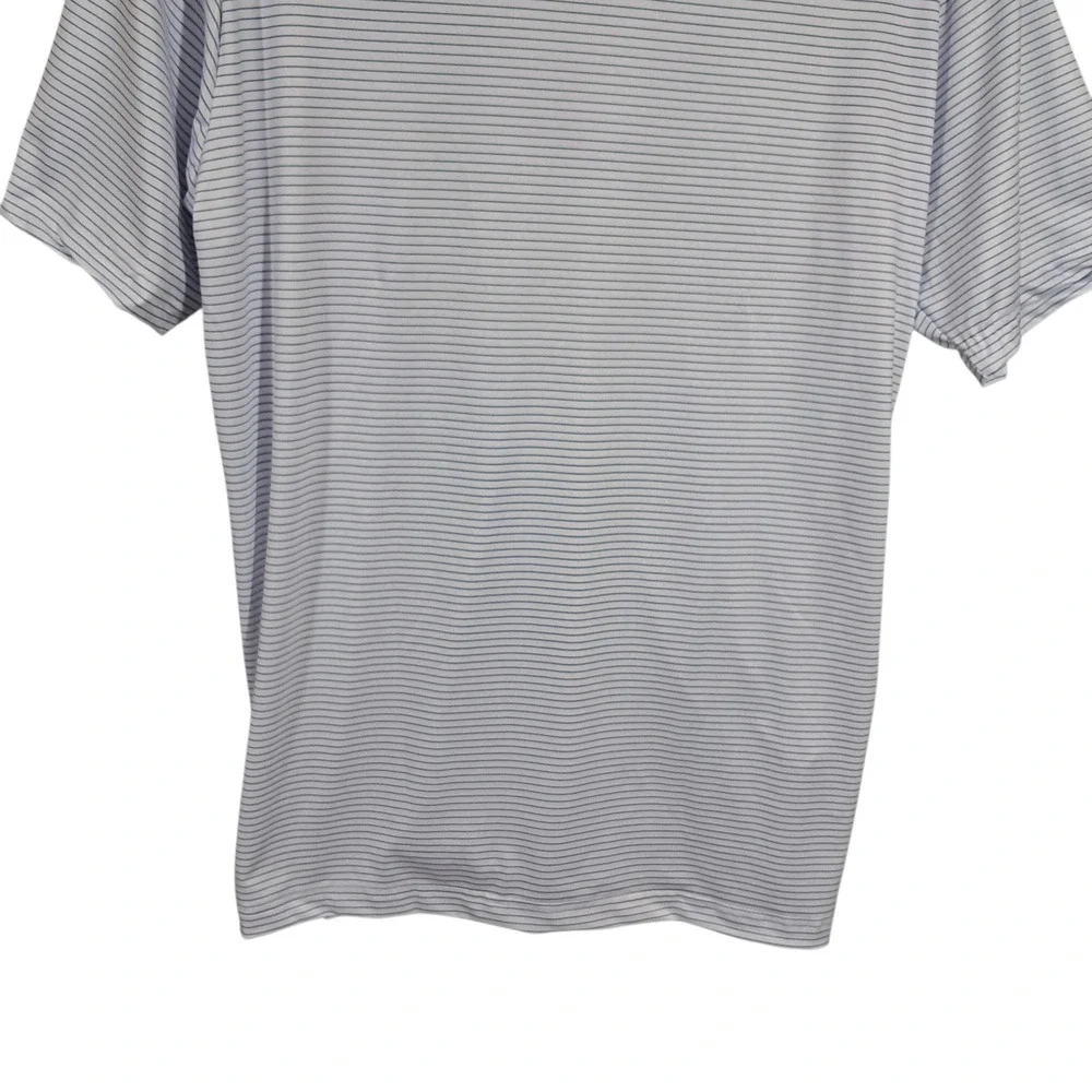 Collars & Co‎ Featherweight Flex Dress Collar Polo Shirt Small Blue Thin Stripe